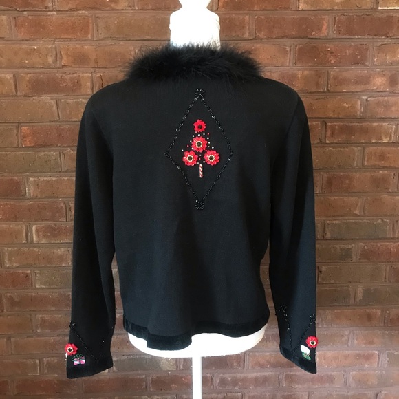 Jack B Quick Holiday Sweater Embellished Christmas - Picture 4 of 8